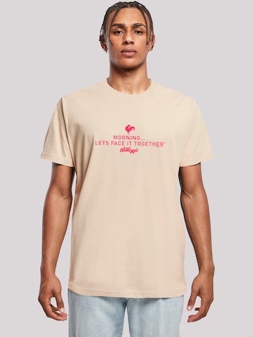 F4NT4STIC Shirt 'Kellogg's Breakfast Cereals Morning Lets Face It' in Beige: voorkant