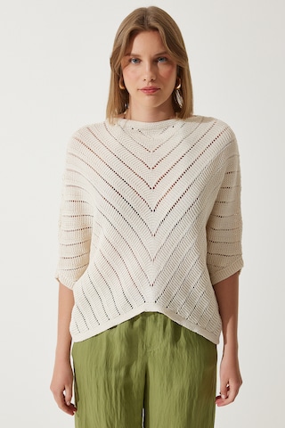 Pull-over Happiness İstanbul en beige : devant