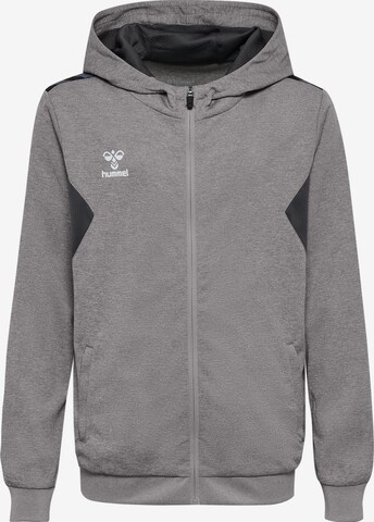 Hummel Athletic Zip-Up Hoodie 'AUTHENTIC PL' in Grey: front