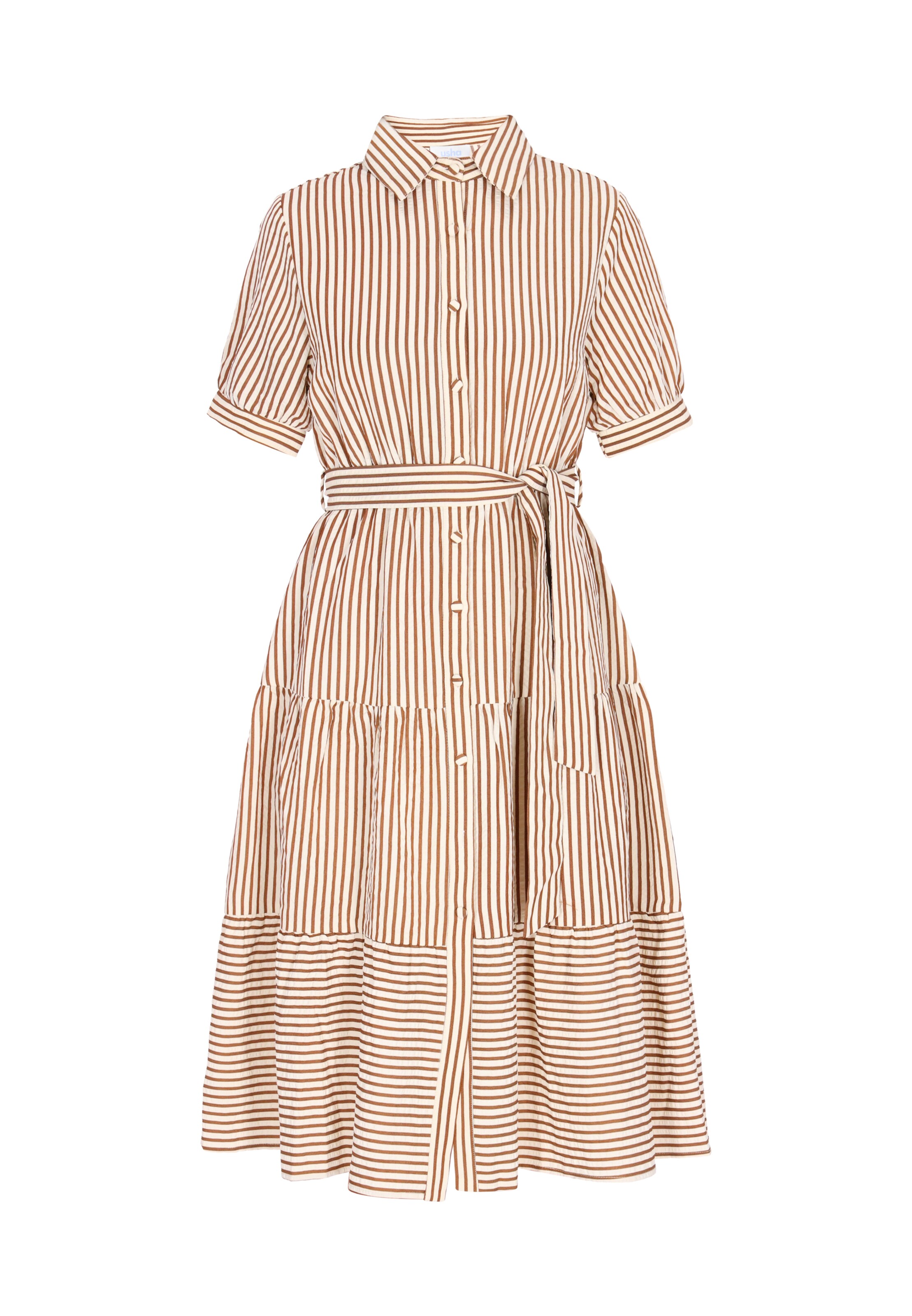 usha BLUE LABEL - Vestido camisero en marrón: frente