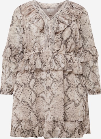 River Island Plus Dress in Beige: front