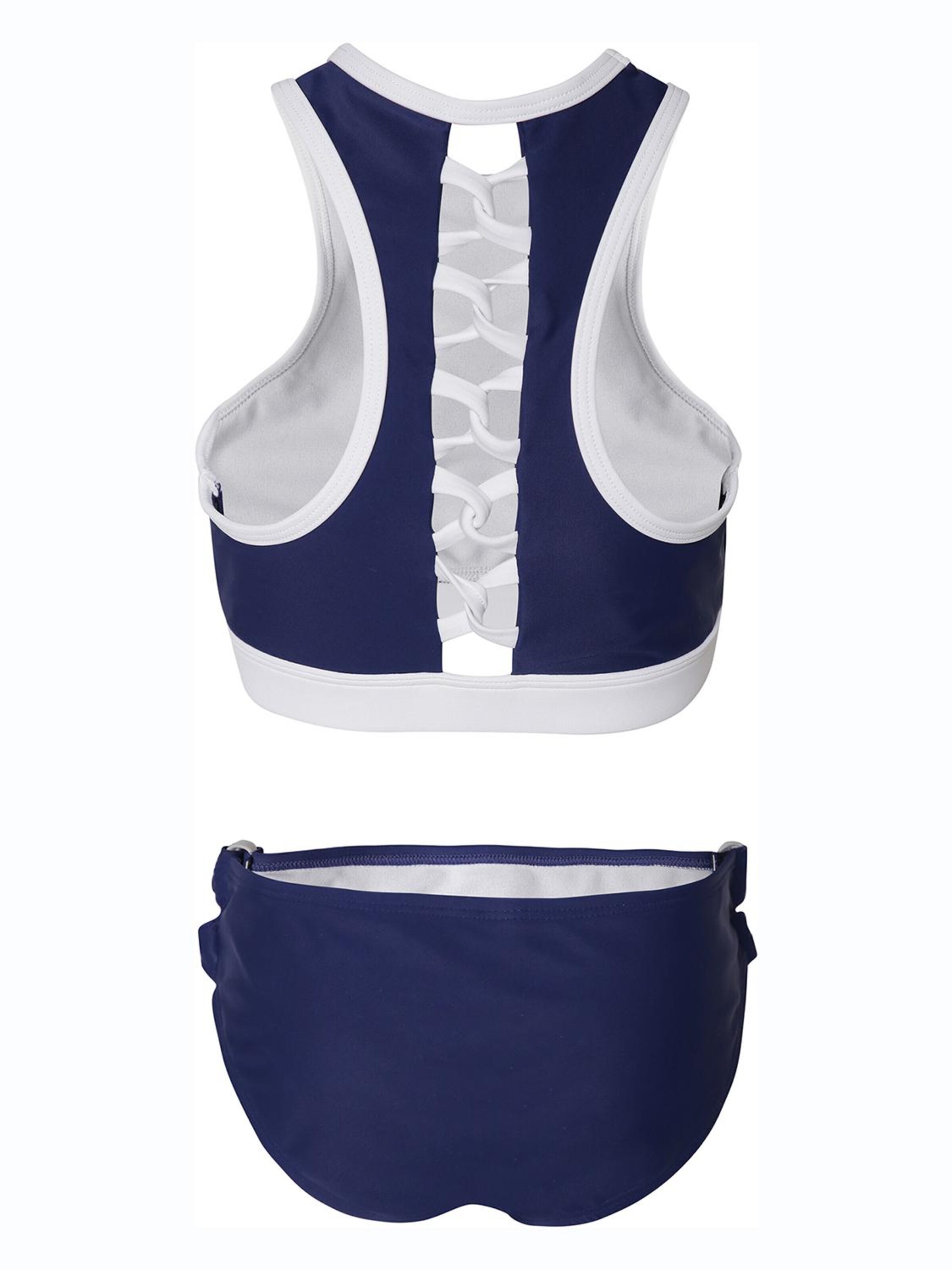 La V High neck Bikini 'Bikini Kreta' in Blauw