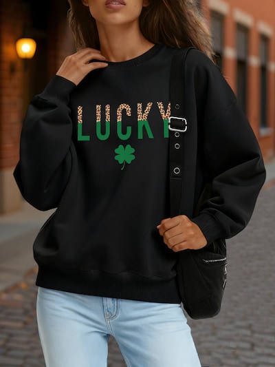 GORHEY Pullover 'Women's Casual Printed Sweatshirts, Long Sleeve Loose Pullover Top'‌‌‌ in schwarz, Produktansicht