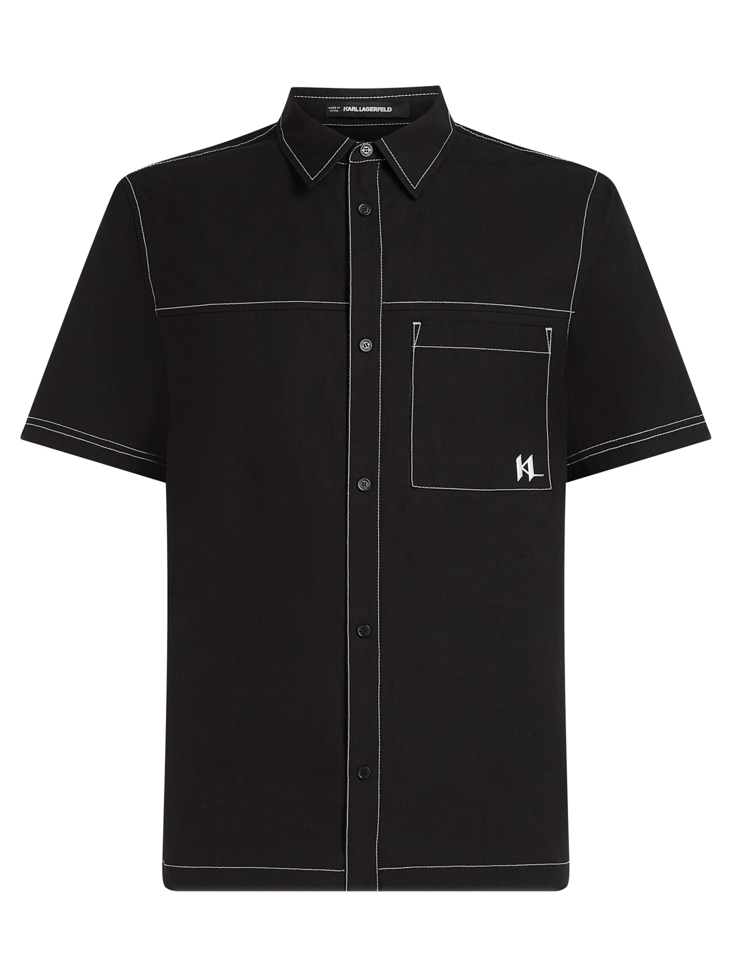 Karl Lagerfeld - Ajuste regular Camisa en negro: frente