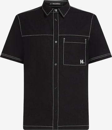 melns Karl Lagerfeld Standarta piegriezums Krekls: no priekšpuses