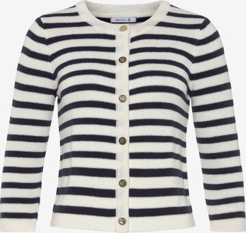 DELMAO Knit Cardigan in White: front