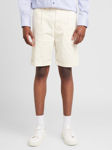 GUESS - regular Pantalón plisado 'NOAH' en beige: frente