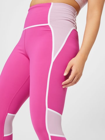 Reebok - Skinny Calças de desporto em rosa