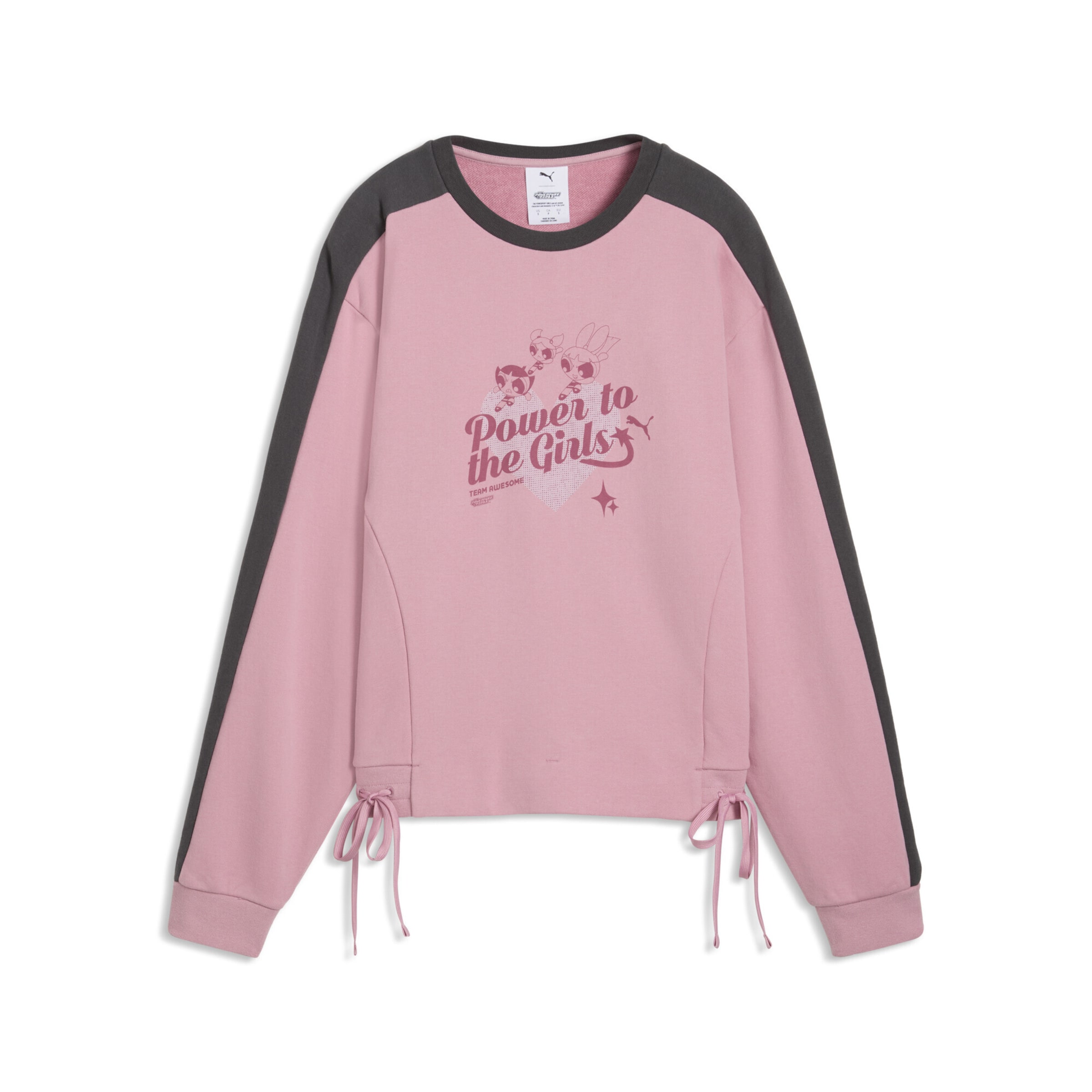 PUMA Sweatshirt 'POWERPUFF GIRLS' in Roze: voorkant