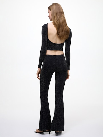 Pull&Bear Flared Trousers in Black