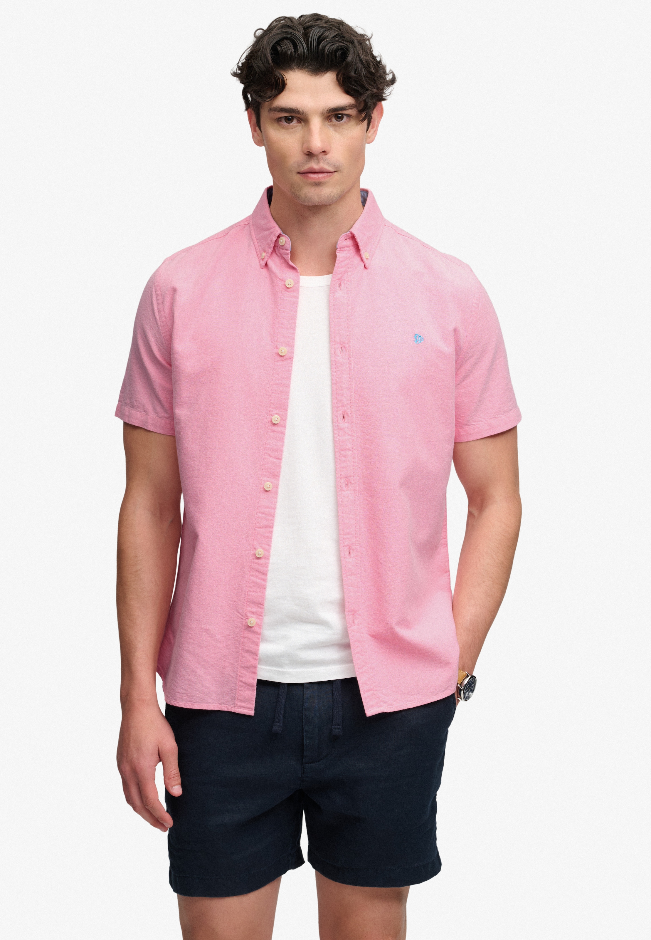 Superdry & Co Regular fit Button Up Shirt in Pink: front