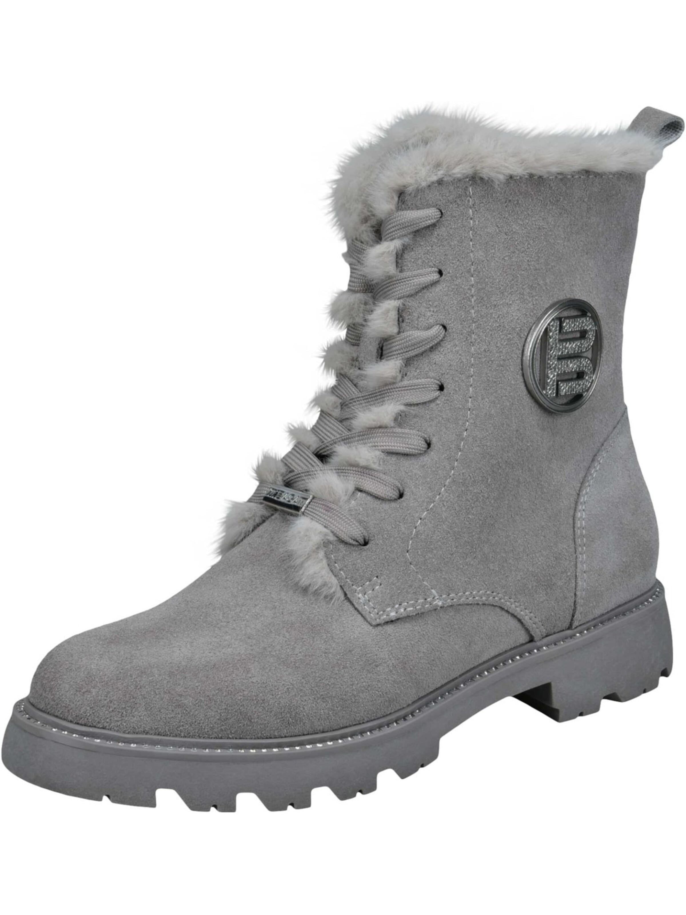 TT. BAGATT Booties 'Bagatt Schnürstiefel - Grau Leder' in Grey: front