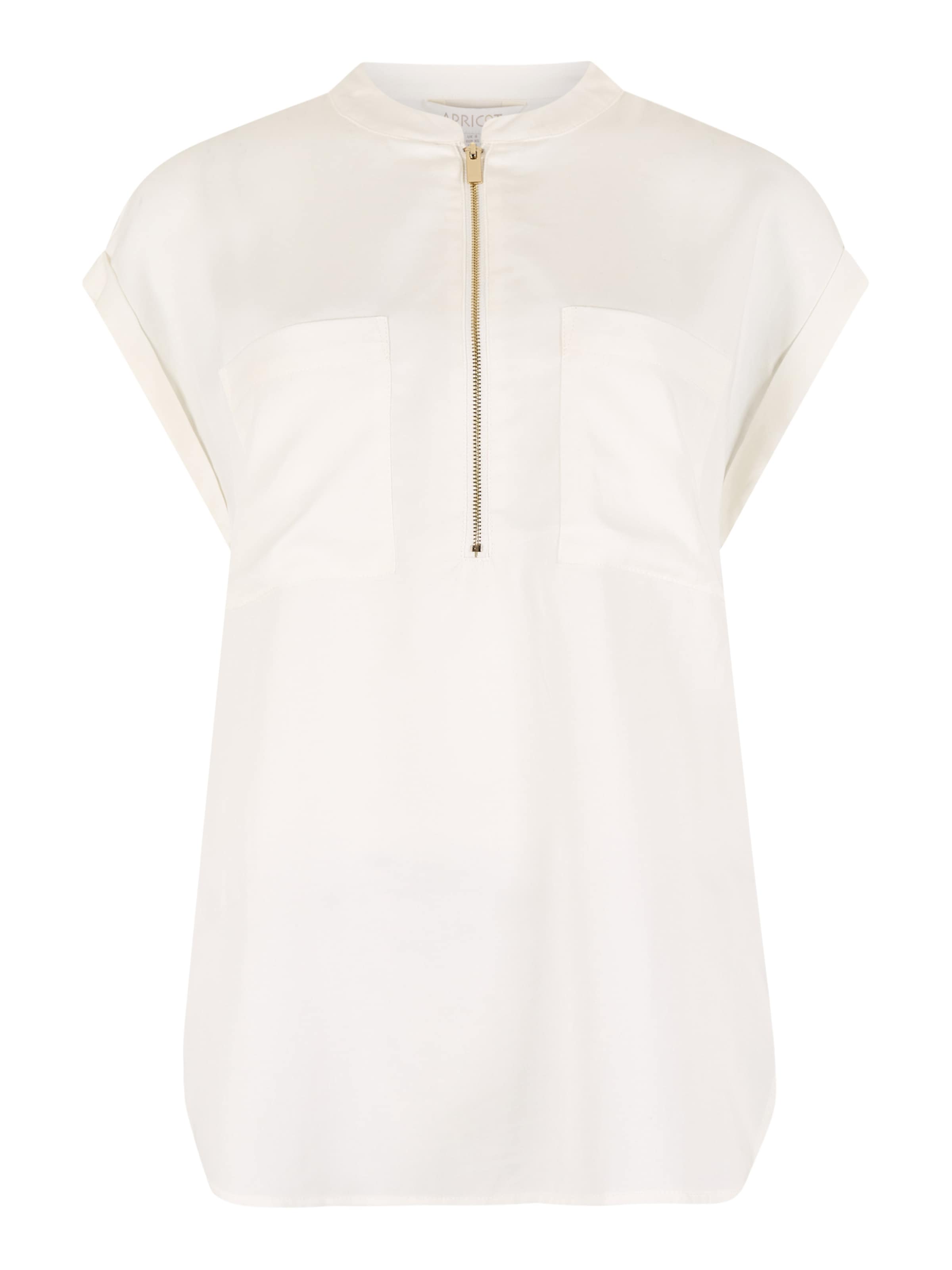 Apricot Zip Front Patch Pocket Top ' ' in creme, Produktansicht