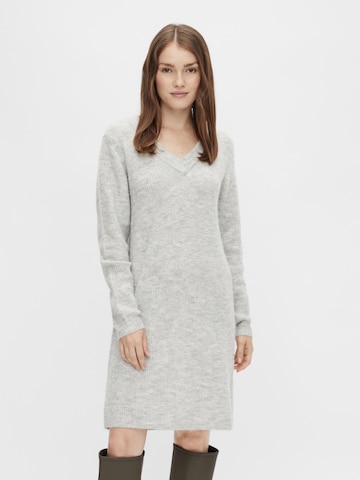 PIECES Knitted dress 'Ellen' in Grey: front