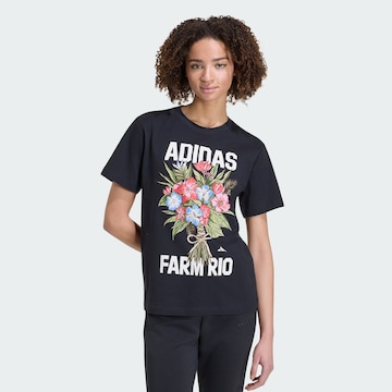 ADIDAS SPORTSWEAR - Camisa funcionais 'Adidas x Farm Rio' em preto: frente
