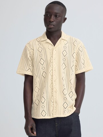 BLEND Regular fit Button Up Shirt 'BHAkon' in Beige: front