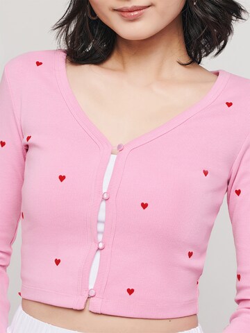 UNFOLLOWED x ABOUT YOU Knit Cardigan 'CHARMING' in Pink