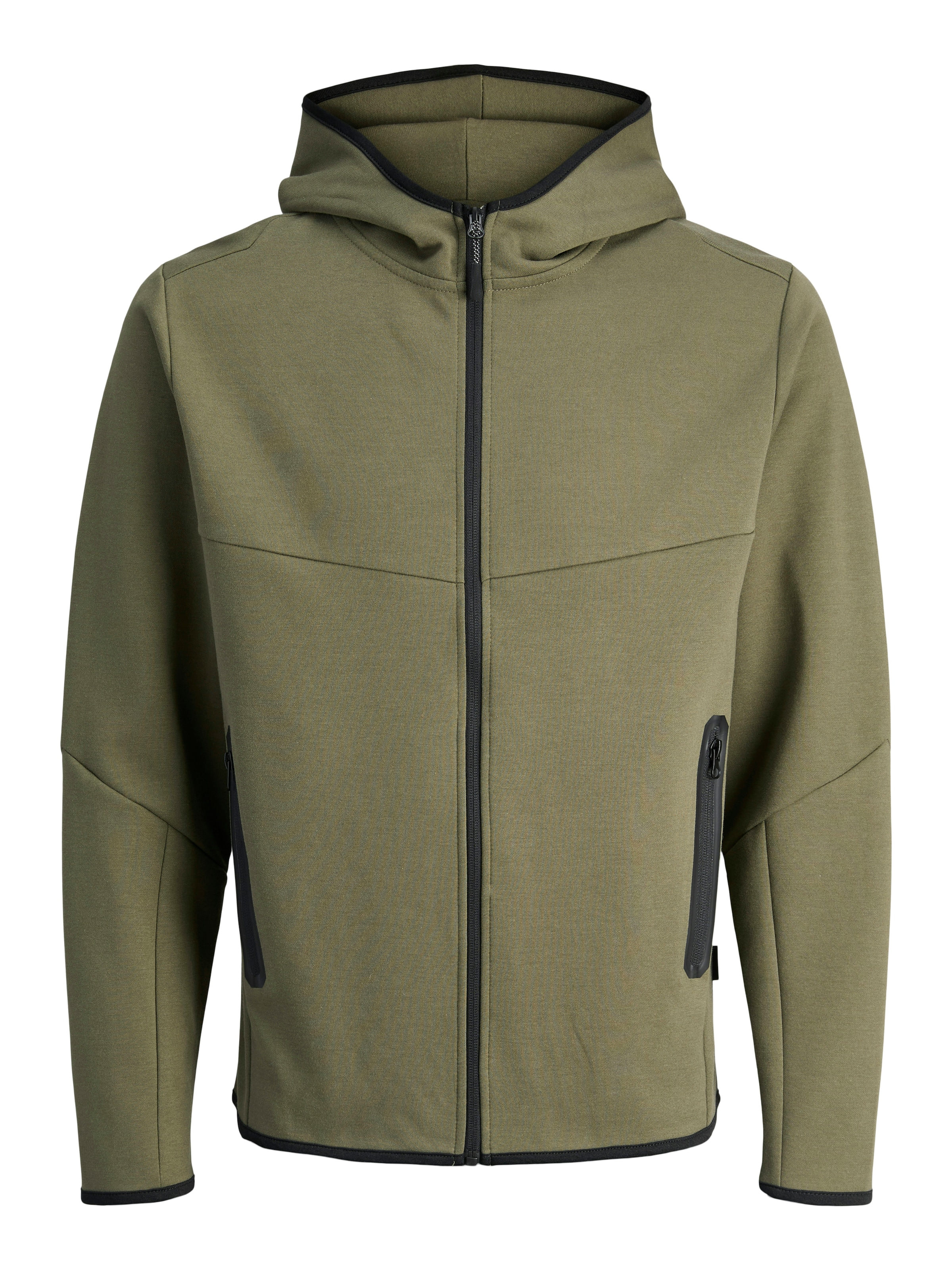JACK & JONES Sweat jacket 'JCOFUSION' in Green: front