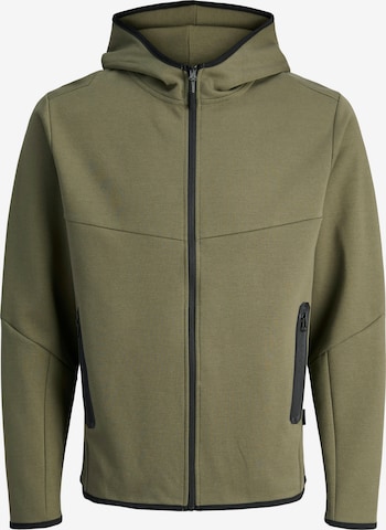 JACK & JONES - Casaco em moletão 'JCOFUSION' em verde: frente