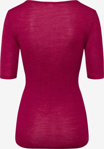 Hanro V-Shirt ' Woolen Lace ' in Rot