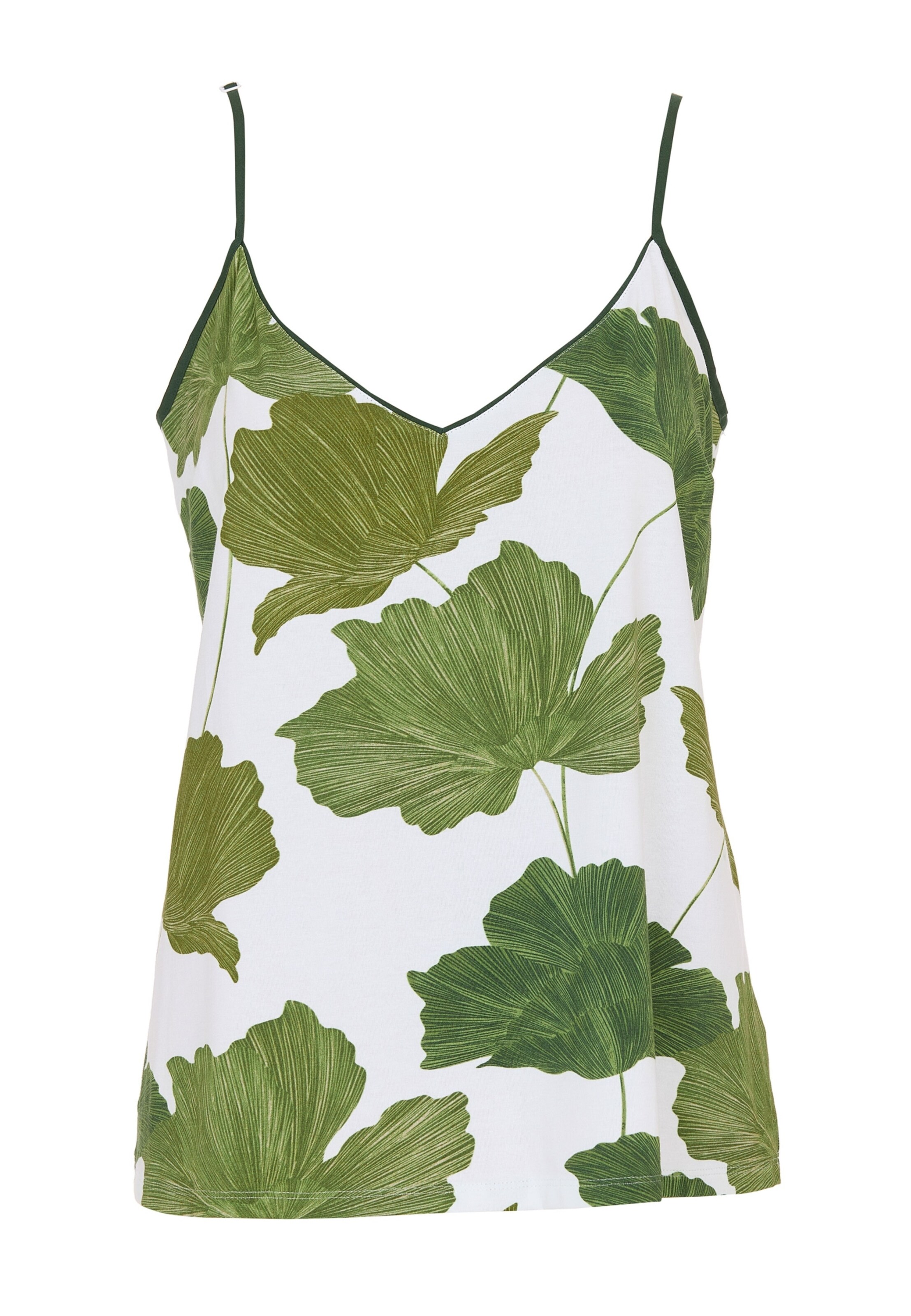 Cyberjammies Top 'Olive Cami' in grün / dunkelgrün / weiß, Produktansicht