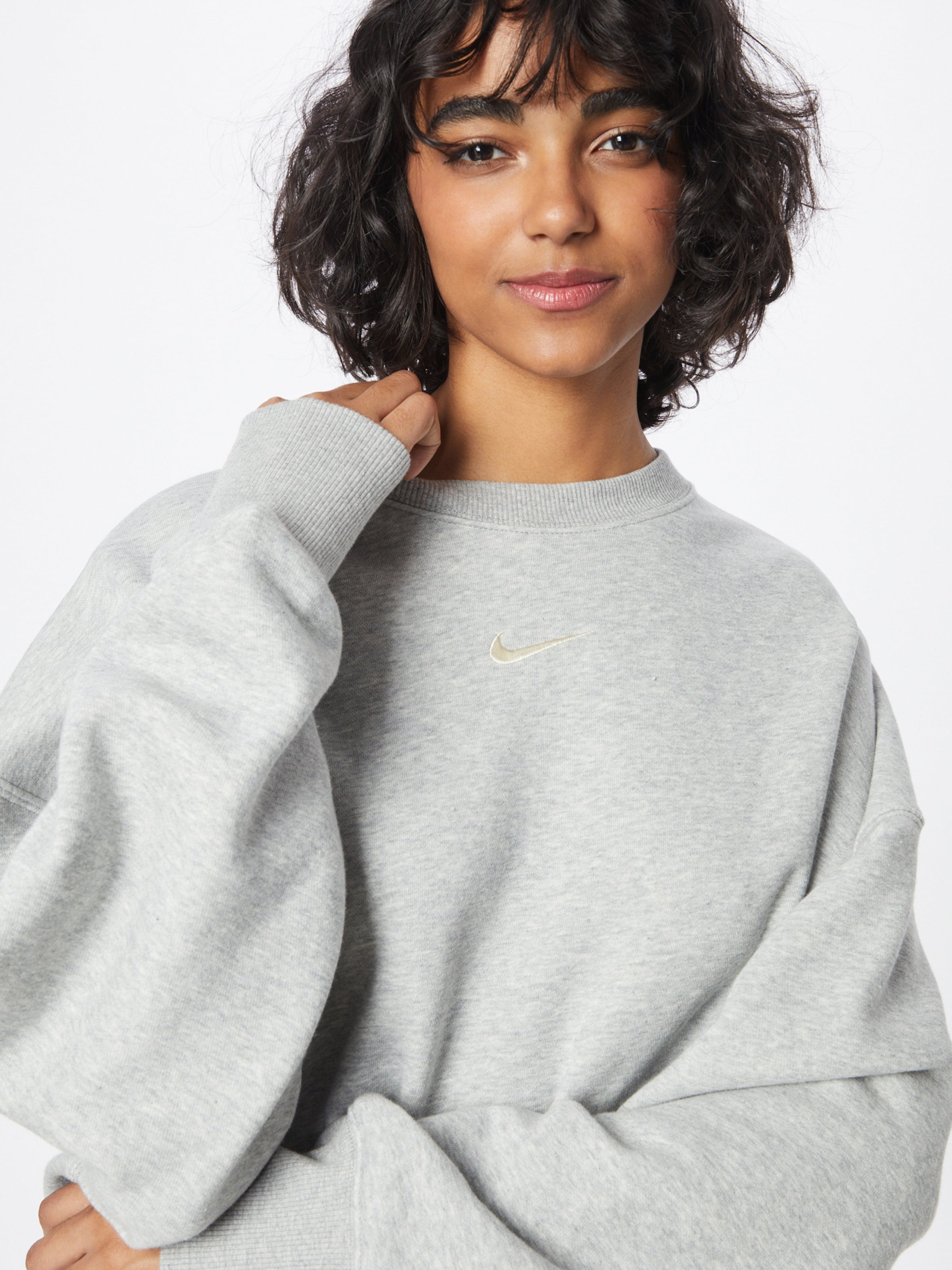 Nike mini swoosh discount oversized boxy grey sweatshir