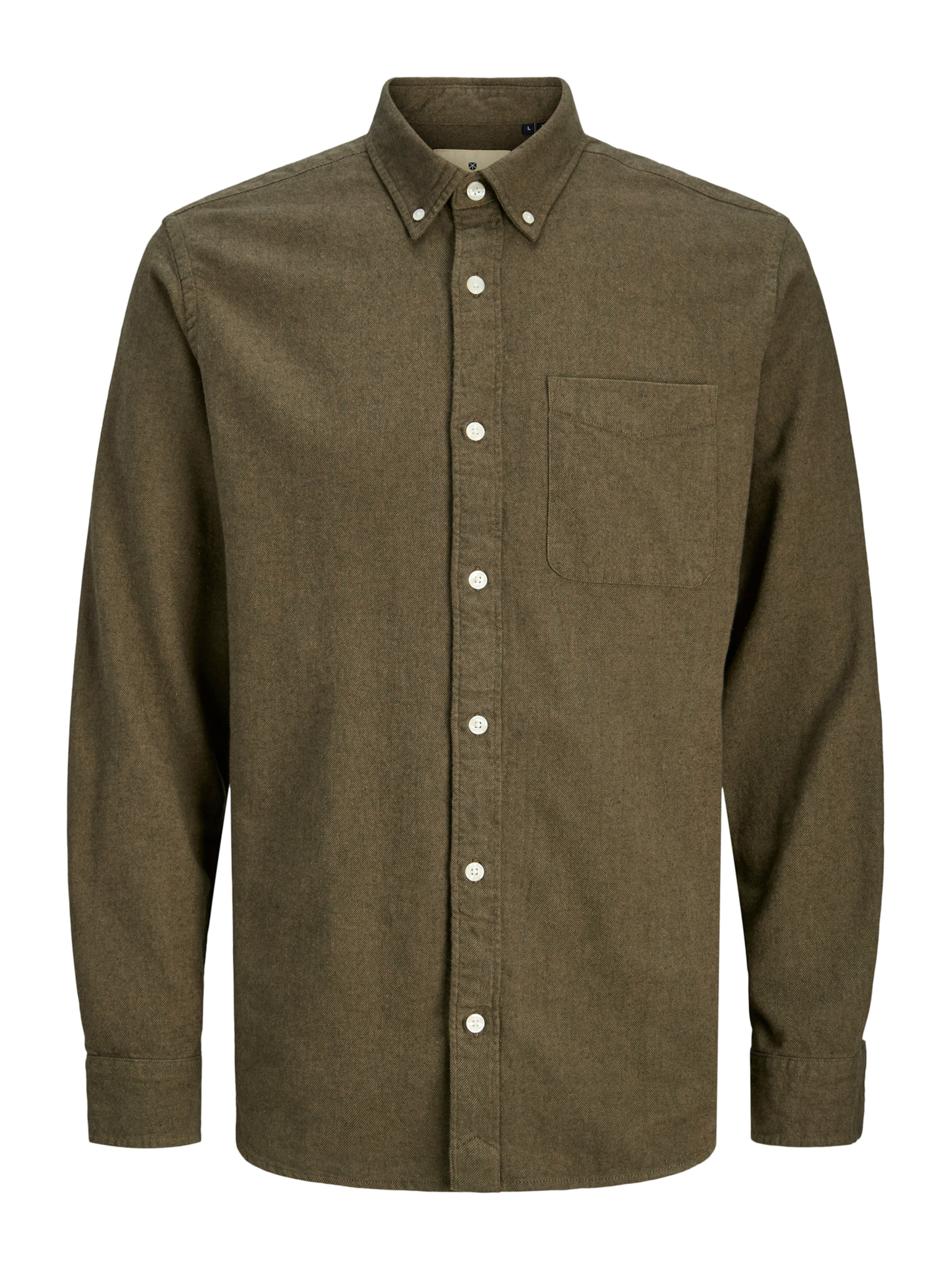 Jack & Jones Premium Button Up Shirt 'JPRBLUBROOK' in Grey: front