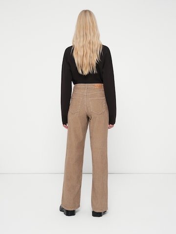 VERO MODA Wide leg Broek 'VMTessa' in Bruin