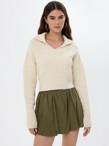 Hiccup Trui in Beige: voorkant