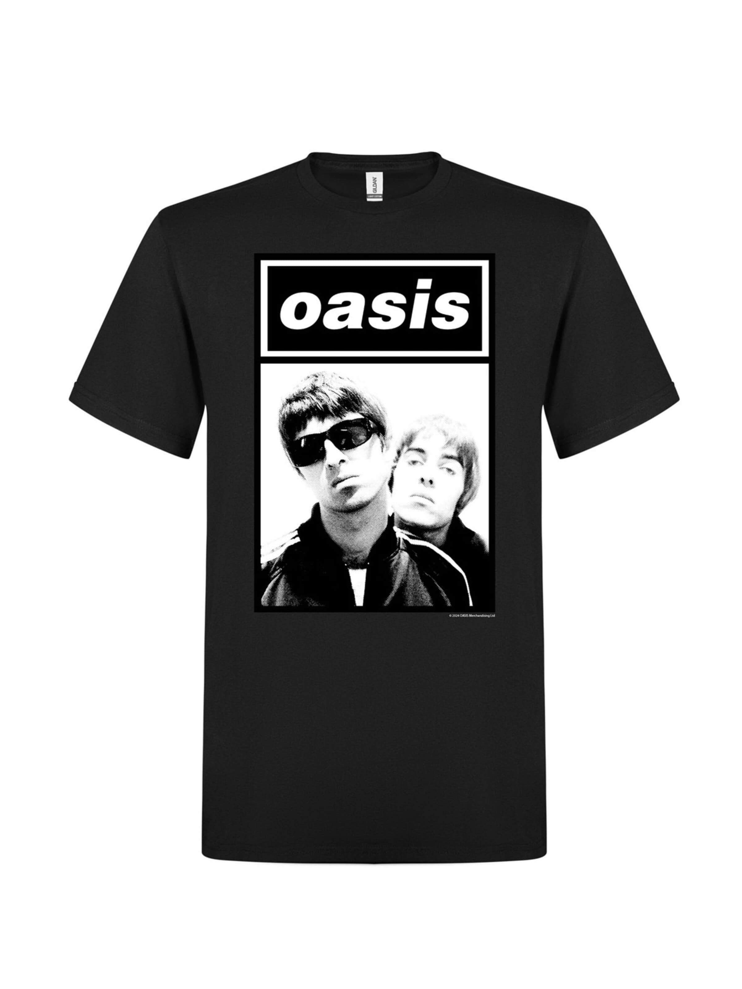 Oasis Shirt 'Oasis- Noel & Liam Boxed Photo T-Shirt'‌‌‌‌‌‌‌‌‌ in Schwarz: Vorderseite