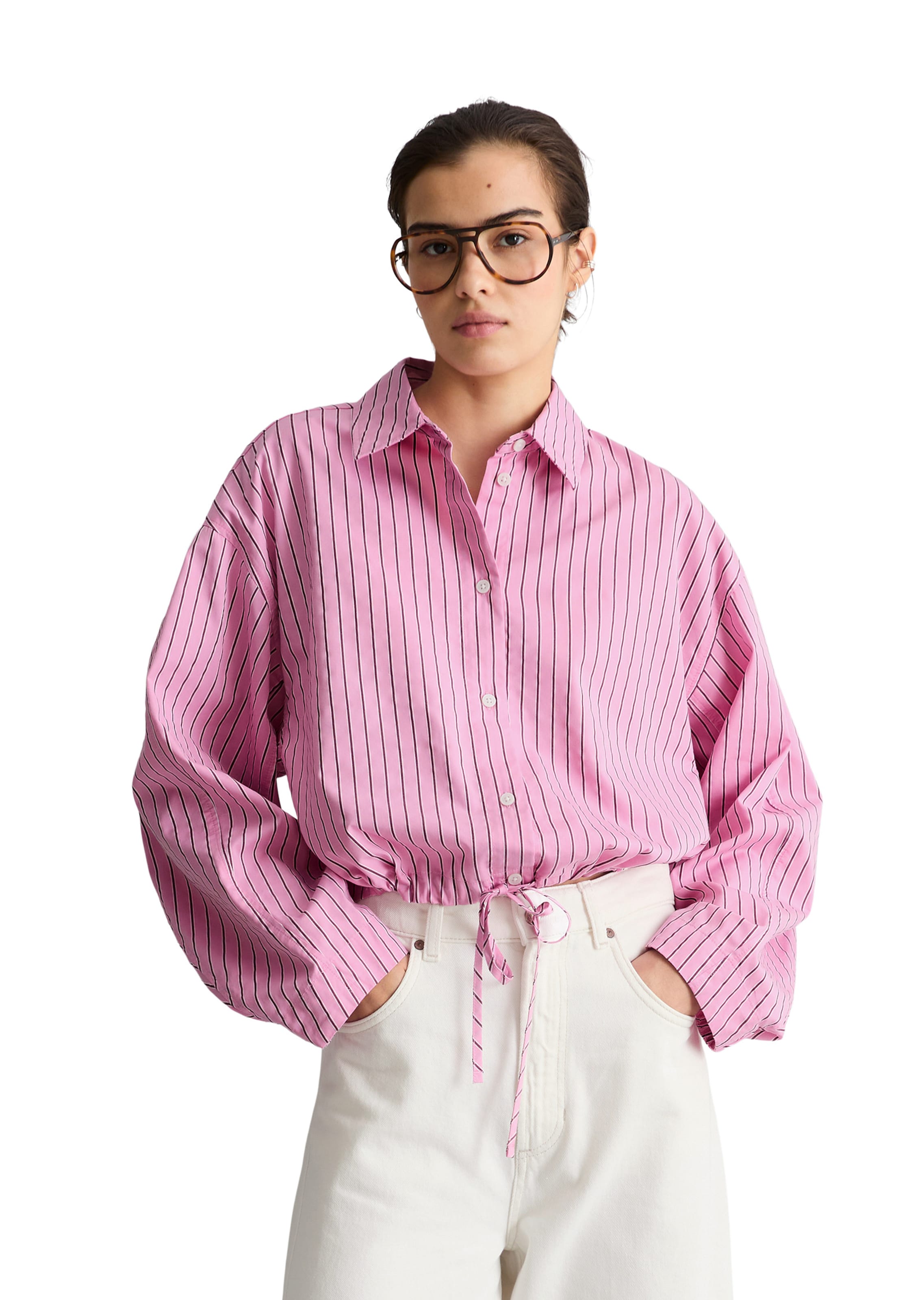 Marc O'Polo DENIM Blouse in Pink: front