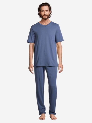 SCHIESSER Pyjama kort 'Night & Home' in Blauw