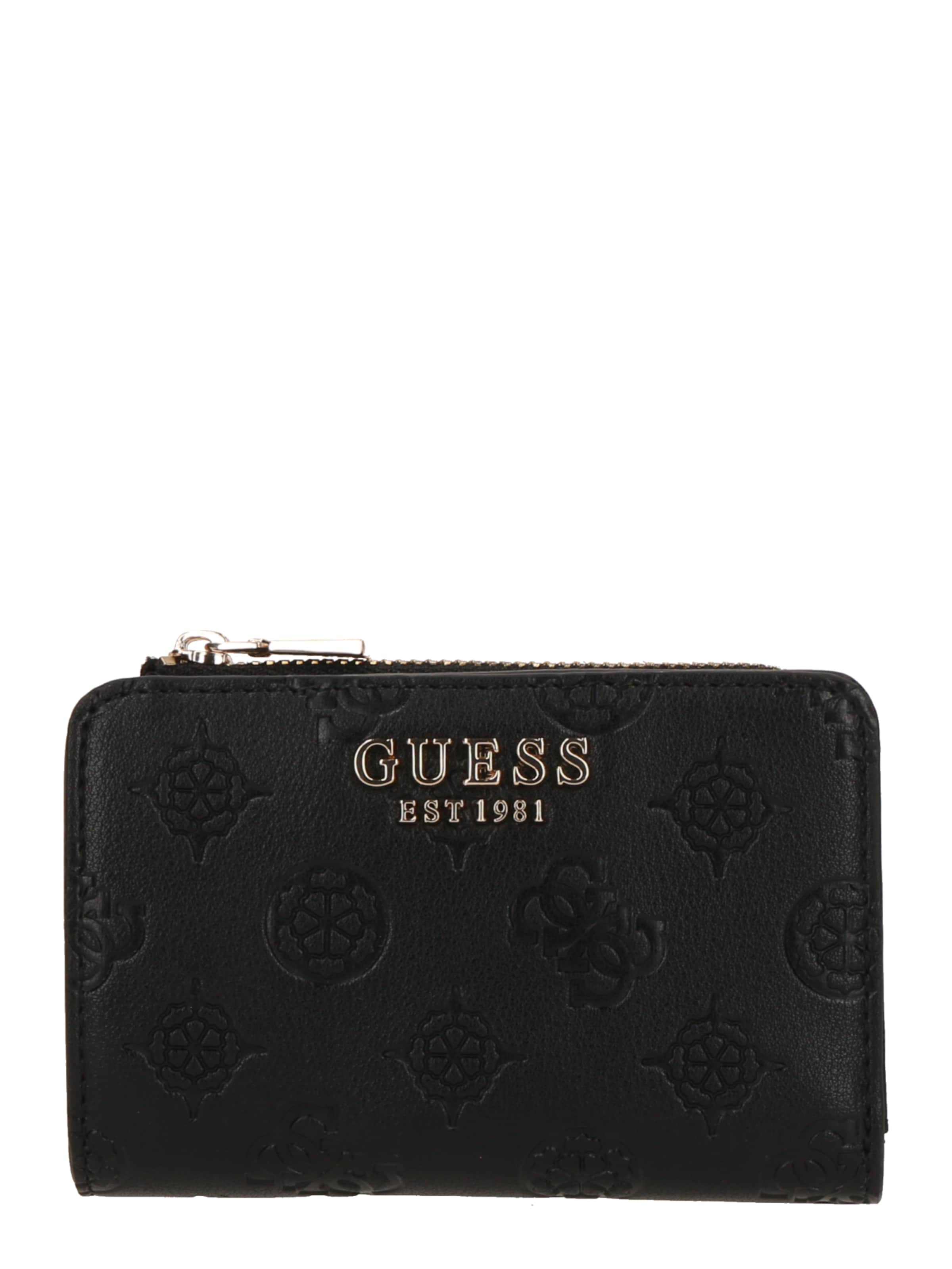 GUESS Wallet 'PHOEBE SLG ZIP ARND CARD CASE' in Black: front