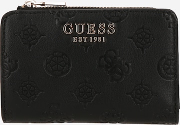 GUESS Kukkaro 'PHOEBE SLG ZIP ARND CARD CASE' värissä musta: etupuoli