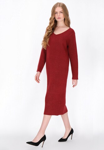 Robes en maille DreiMaster Klassik en rouge : devant