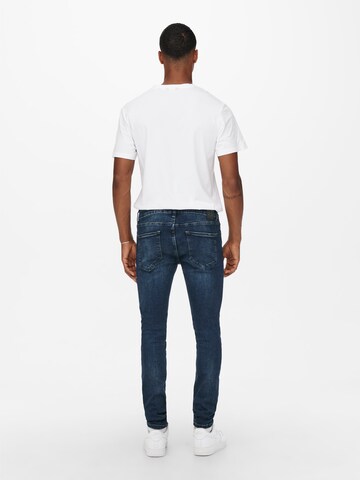 Only & Sons Skinny Jeans 'Warp' in Blauw