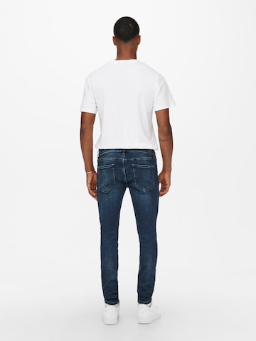 Only & Sons Skinny Jeans 'Warp' in Blau