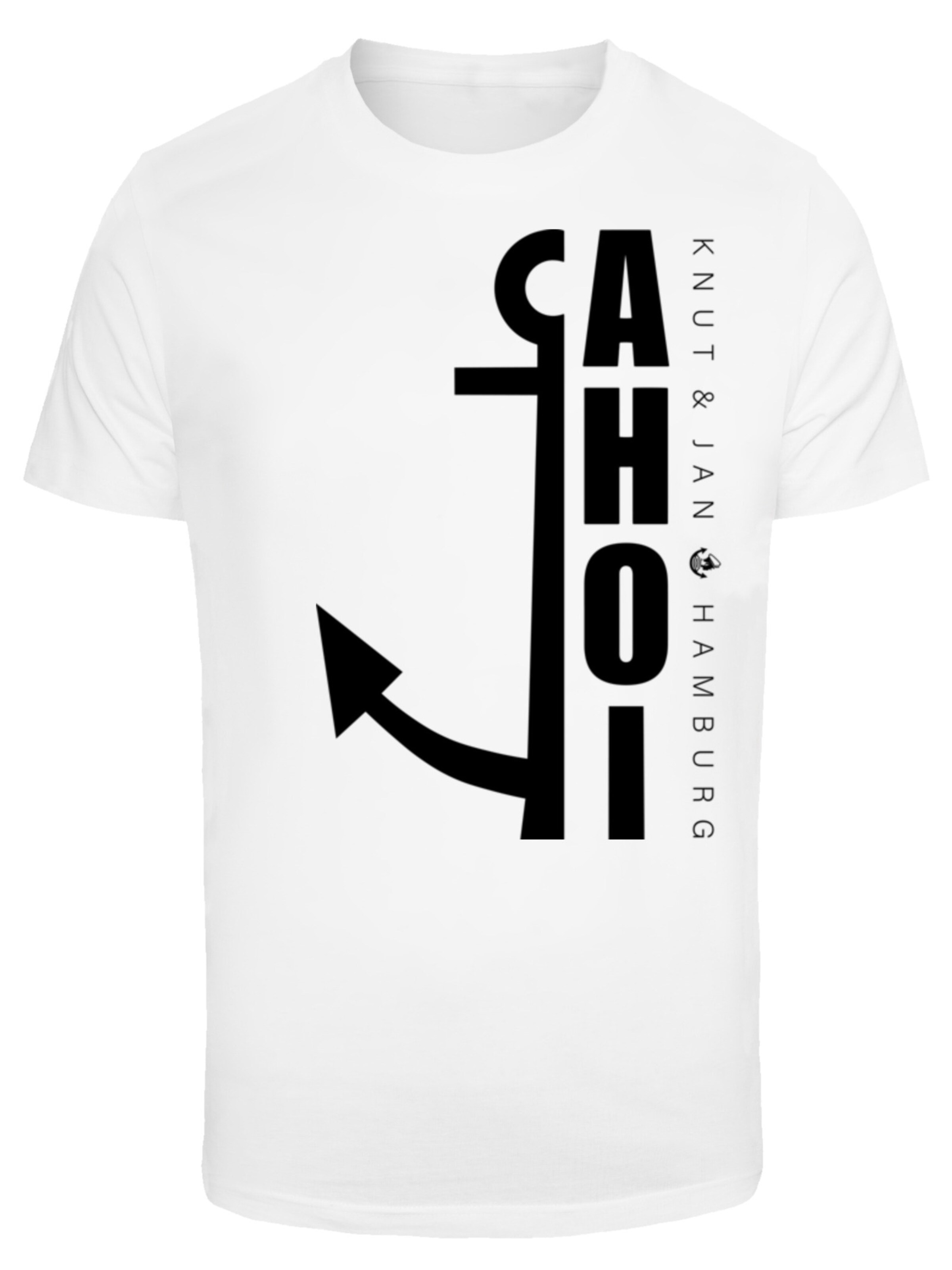 T-Shirt 'Ahoi Anker Crop Knut & Jan Hamburg' F4NT4STIC en blanc : devant