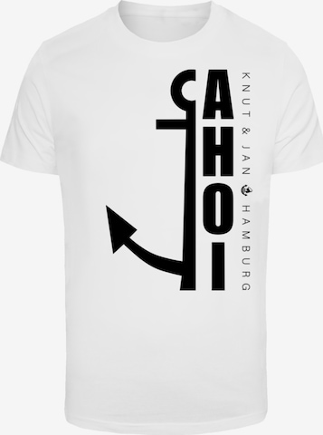 T-Shirt 'Ahoi Anker Crop Knut & Jan Hamburg' F4NT4STIC en blanc : devant