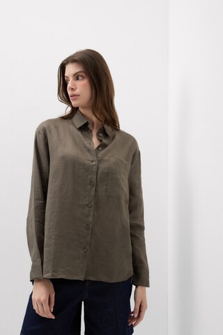 INTIMISSIMI Blouse 'The Pure Linen' in Green: front