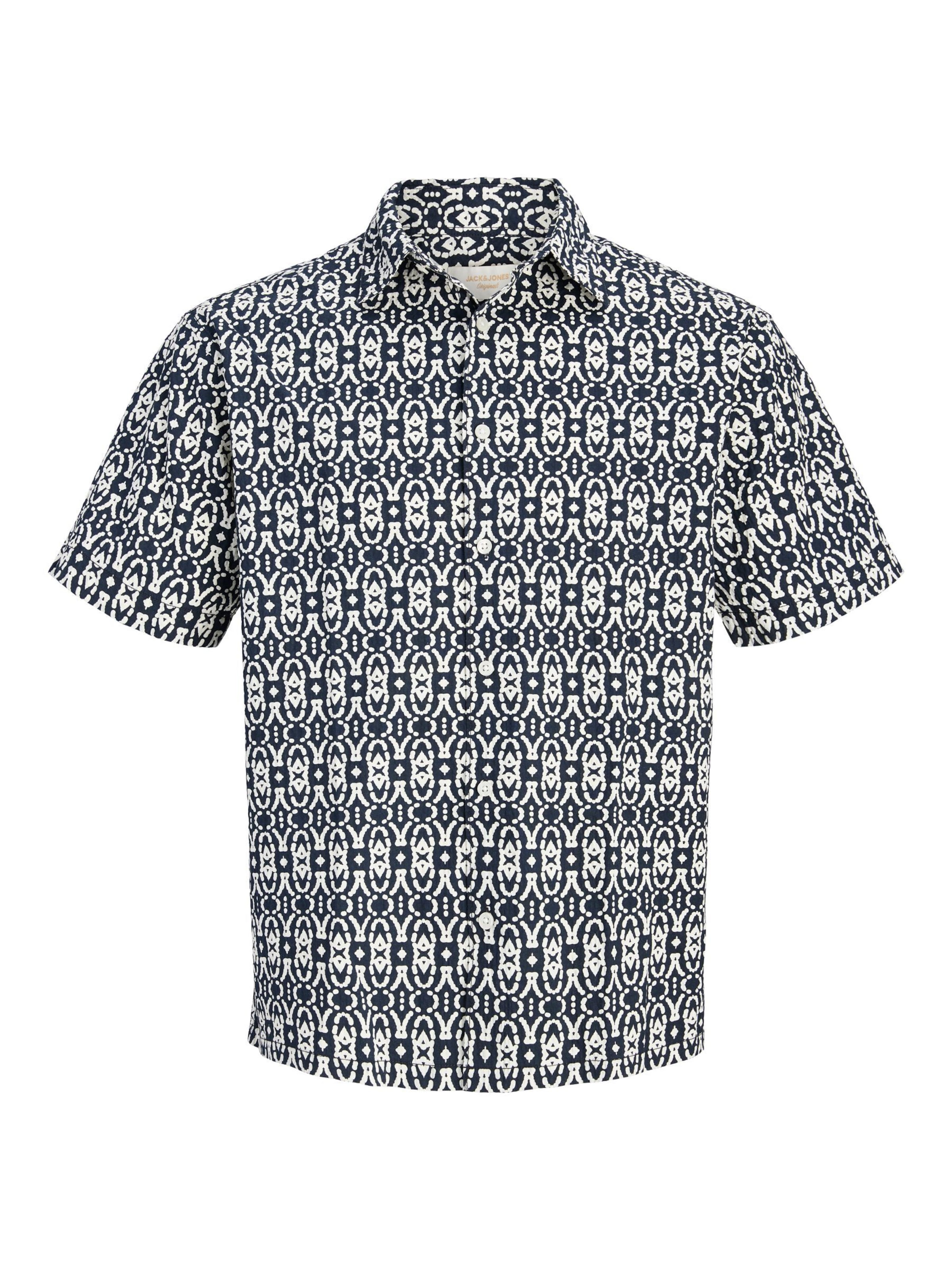 JACK & JONES Hemd in navy / weiß, Produktansicht