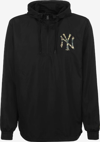 NEW ERA Zip-Up Hoodie in Black: front