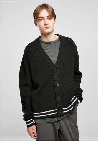 Urban Classics Knit Cardigan in Black: front