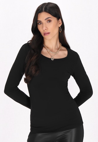 faina Blouse 'Essentials' in Zwart: voorkant