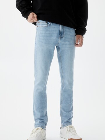 Coupe slim Jean Pull&Bear en bleu : devant