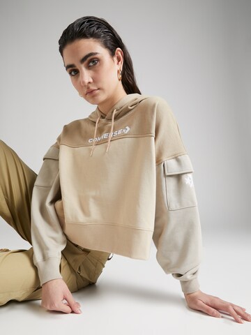 CONVERSE - Sudadera en beige: frente