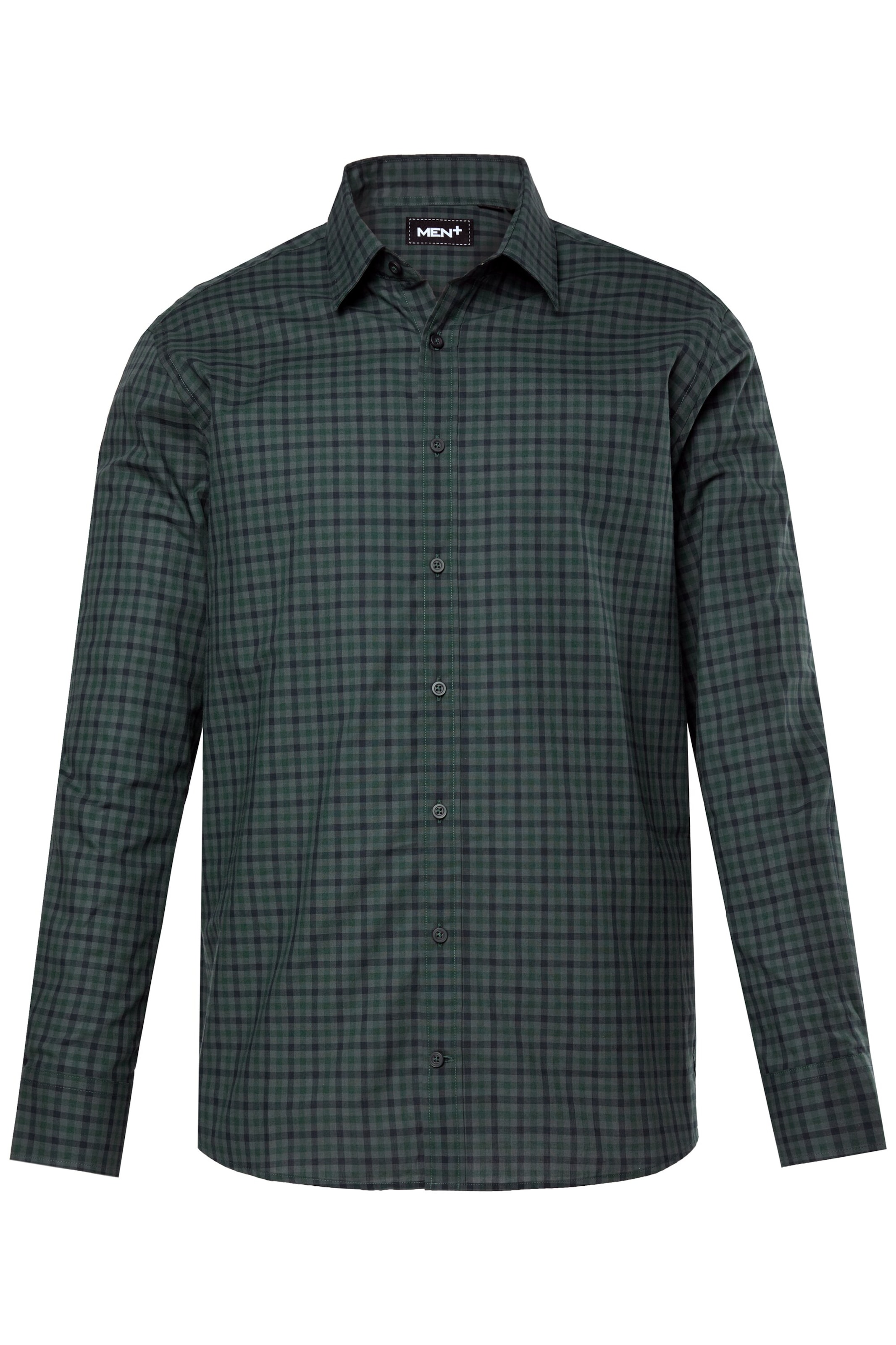 Men Plus Comfort fit Overhemd in Groen: voorkant