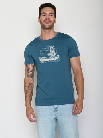 GREENBOMB Shirt 'Guide Bear Canoe' in Blauw: voorkant