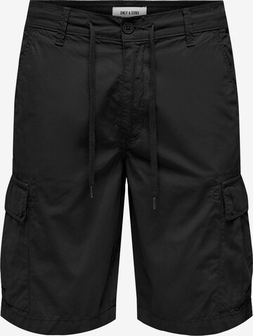 Only & Sons Regular Cargo trousers 'LOC' in Black: front