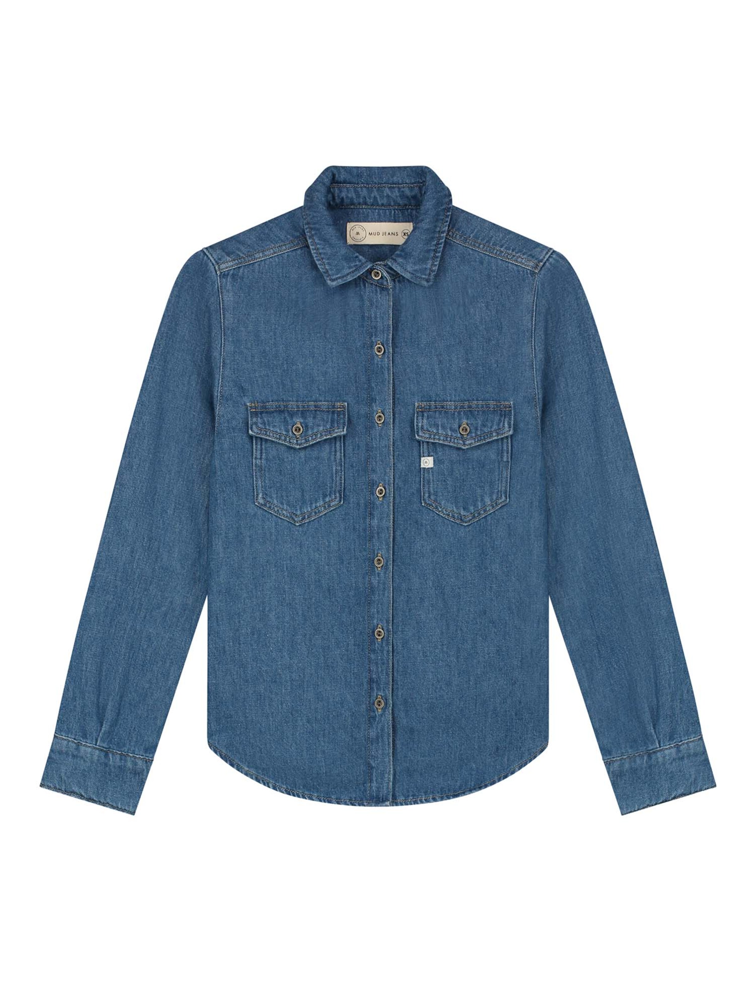 MUD Jeans Bluse 'Shirley' in Blau: Vorderseite